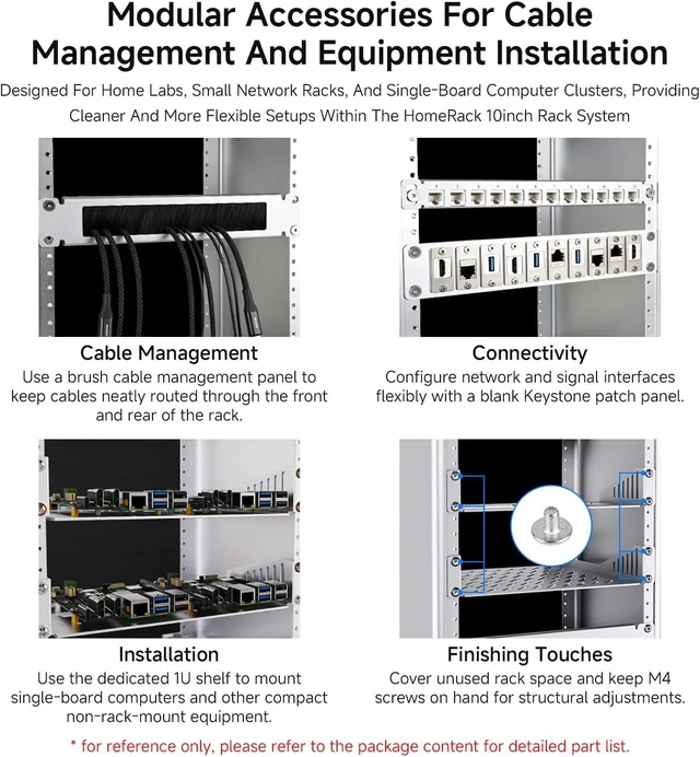 Alt view image 5 of 7 - Waveshare HomeRack 10inch Cabinet Acce-1U Blank Panel | HomeRack Blank Panel 1U