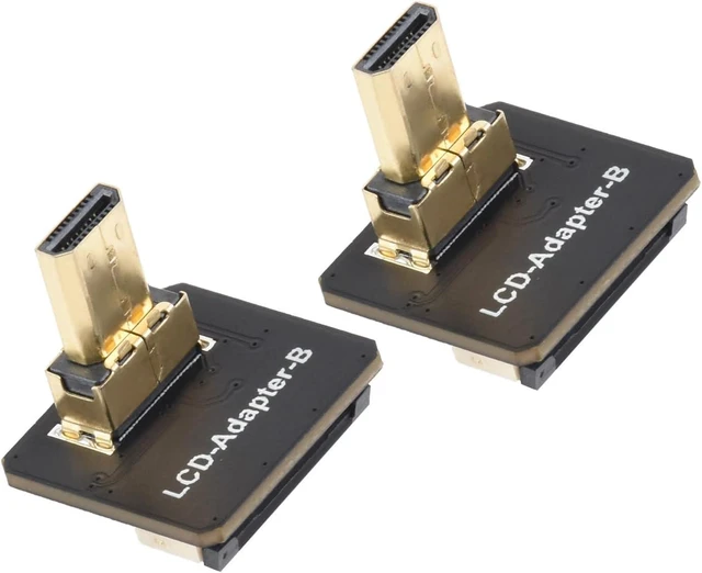 Main image of Waveshare Mirco HDMI Adapters, for DIY HDMI Cable, Vertical B, 2PCS | Micro HDMI Vertical B, Micro HDMI Male Plug To Female Connector, 16.0 × 14.5 × 12.5mm