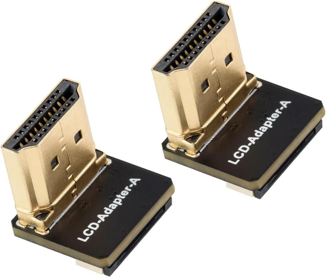 Main image of waveshare HDMI Adapters, for DIY HDMI Cable, Vertical B, 2PCS | HDMI Vertical B, HDMI Male Plug To Female Connector, 16.0 × 15.0 × 14.3mm