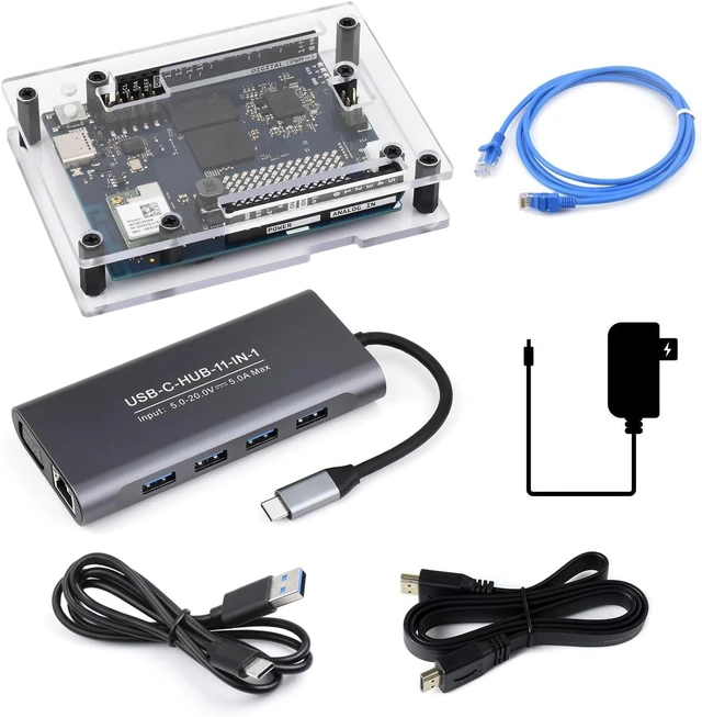 Main image of Waveshare Transparent PC Case, Comes with Q 02016, 2GBRAM + 16GB eMMC | Supports Installation With The Q 02016 Media Carrier board, With Precise Opening Design For Peripheral Access