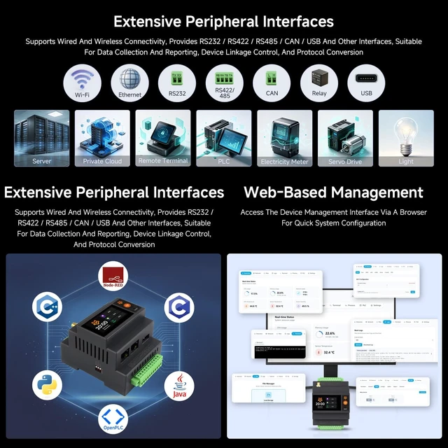 Alt view image 5 of 7 - Waveshare Luckfox Lyra Programmable Logic Controller, with PoE Functional | Based On RK3506B With Triple-Core ARM Cortex-A7, Onboard 1.9inch LCD Touchscreen And Dual 100Mbps Ethernet Ports