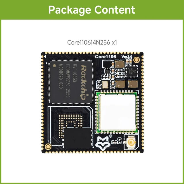 Alt view image 2 of 7 - Waveshare Luckfox Core1106 Core Board, 256MB, No Wireless, 256MB SPI NAND | Based On Rockchip RV1106 Chip, 8GB eMMC/256MB SPI NAND, Integrates ARM Cortex-A7/RISC-V MCU/NPU/ISP Processors