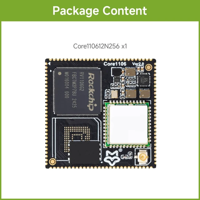 Alt view image 2 of 7 - Waveshare Luckfox Core1106 Core Board, 128MB, with Wireless, 256MB SPI NAND | Based On Rockchip RV1106 Chip, 8GB eMMC/256MB SPI NAND, Integrates ARM Cortex-A7/RISC-V MCU/NPU/ISP Processors