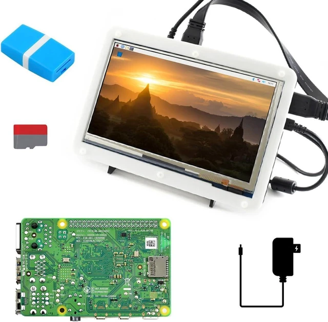 Main image of Waveshare Display Kit, PI4B-3GB, 7inch Capacitive Touch LCD, TF Card | All-in-one Pi4B kit, quad-core 64-bit processor, Includes driver-free 7-inch 5-point capacitive IPS touchscreen and PI4B-3GB