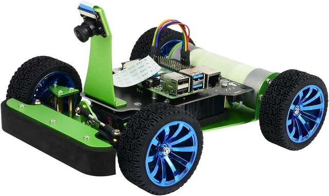 Main image of Waveshare PiRacer AI Autonomous Racing Robot, Comes with Pi4B-3GB | Equipped with 5MP 160° wide-angle camera, aluminum chassis, Ackerman steering, onboard OLED & multi-protection power circuit.