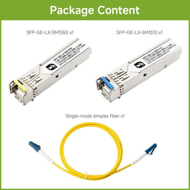 Alt view image 2 of 5 - Waveshare Giga-bit SFP Optical Transceiver, LC, Single-Mode Single-Fiber | Supports Hot-Swappable Operation, Plug-and-Play