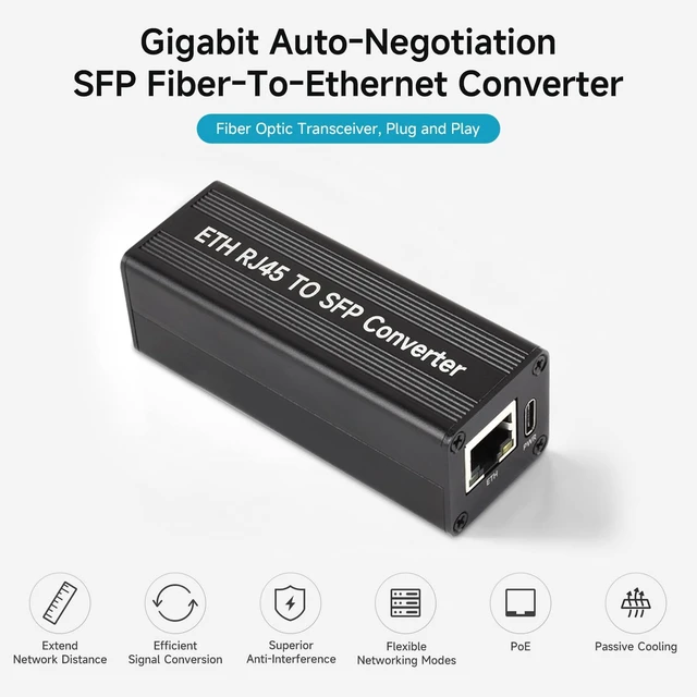 Alt view image 3 of 5 - Waveshare Giga-bit auto-Negotiation SFP Fiber-to-Ethernet Converter | RTL8213B controller chip, supports 1.25Gbps optical transceiver, onboard status indicators