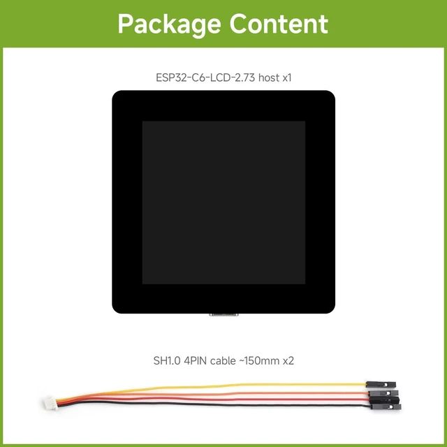 Alt view image 2 of 7 - Waveshare ESP32-C6 2.73inch LCD Display Dev Board, RISC-V 32-bit, 320 × 320 | 262K color, supports Wi-Fi 6, Bluetooth 5, and IEEE 802.15.4 (Zigbee 3.0 and Thread) wireless communications