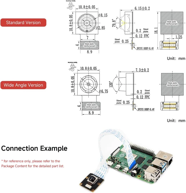 Alt view image 5 of 5 - Waveshare IMX708 Camera Sensor Module, 79.8°FOV, 11.9MP, Supports Autofocus | Compatible With The Raspberry Pi Camera Module 3 Baseboard, providing clear image quality and broad scene coverage