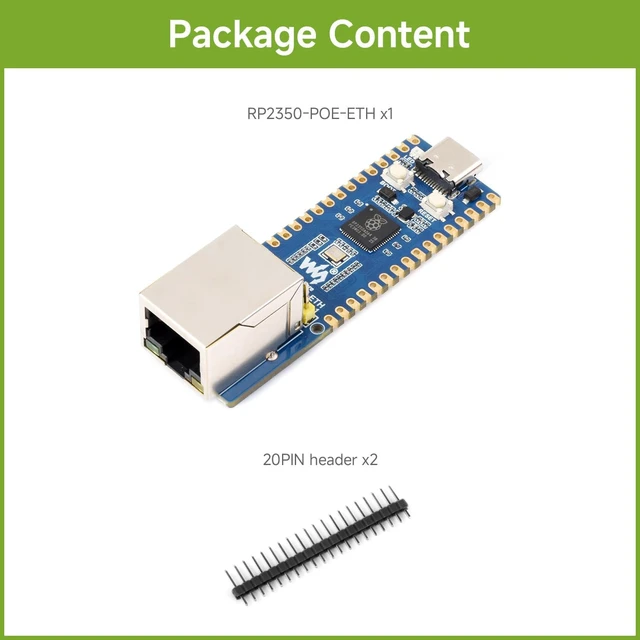 Alt view image 2 of 7 - Waveshare RP2350-POE-ETH Development Board, Dual Core and Architecture | Standard version, without PoE module