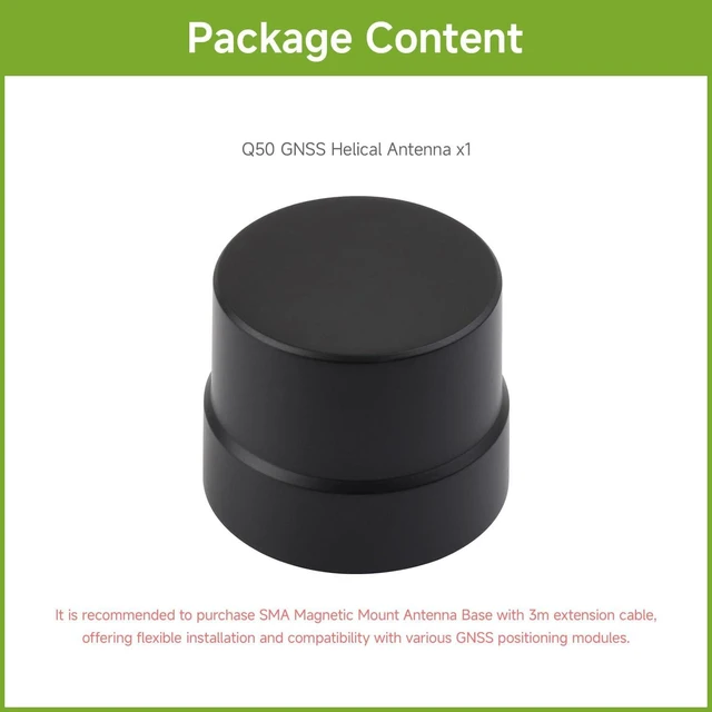 Alt view image 2 of 6 - Waveshare GNSS L1+L2+L5 Multi-Constellation, SMA Connector, Q50 Version | Multi-band Quadrifilar Helix Active High-Precision Positioning Antenna,Supports Multi-GNSS Positioning Systems