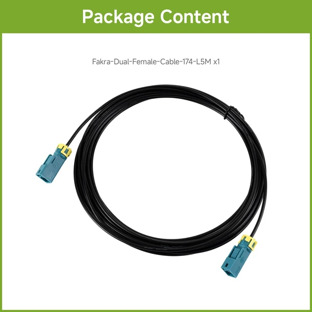 Alt view image 2 of 3 - Waveshare Fakra Z-Coded Dual Female Waterproof Coaxial Cable | RG174 coaxial cable, 5m length, Compatible with GMSL1/2 Cameras