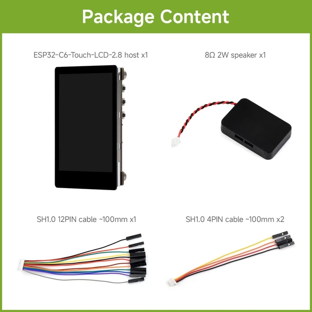 Alt view image 2 of 7 - Waveshare ESP32-C6 2.8inch IPS Capacitive Touch Display Development Board | 240 × 320, 262K color, Integrated W-F 6, BLE 5, and IEEE 802.15.4 (Zigbee 3.0 and Thread)multiple peripheral interfaces