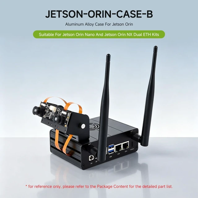 Alt view image 3 of 6 - Waveshare Aluminum Alloy Case for Jetson Orin Type B, with Camera Holder | Suitable for Jetson Orin Nano And Jetson Orin NX dual ETH Kits Active + Passive Cooling Precise Opening Design