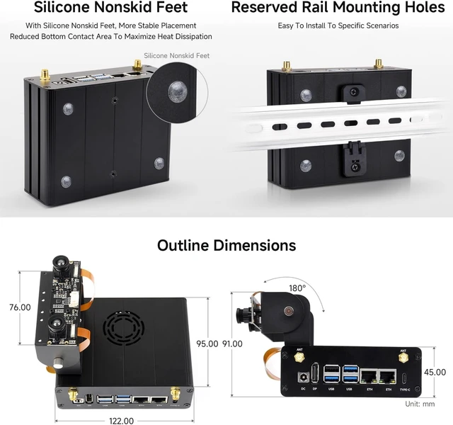Alt view image 6 of 6 - Waveshare Aluminum Alloy Case for Jetson Orin Type B, with Camera Holder | Suitable for Jetson Orin Nano And Jetson Orin NX dual ETH Kits Active + Passive Cooling Precise Opening Design