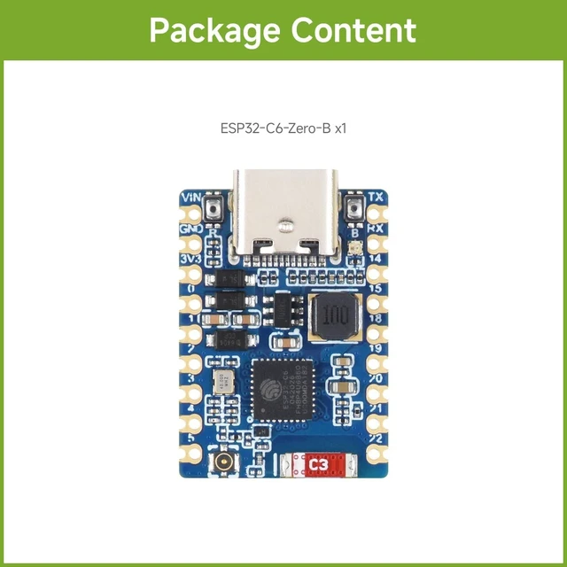 Alt view image 2 of 5 - Waveshare ESP32-C6 Mini Wi-Fi 6 Development Board, Without Headers | 5 ~ 36V Wide Voltage Power Supply Support BLE, IEEE 802.15.4 (Zigbee 3.0 and Thread) compatible with the ESP32-C6-Zero Pins