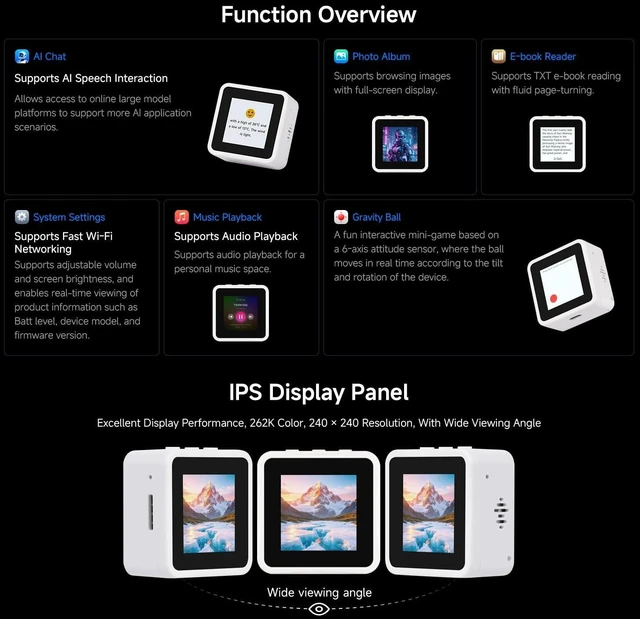 Alt view image 6 of 7 - Waveshare ESP32-C6 1.54inch LCD Display Development Board, 240 × 240 Resolution, 262K Color, Supports Dual Microphones, 2.4GHz Wi-Fi 6 and BLE 5, with Touch Function