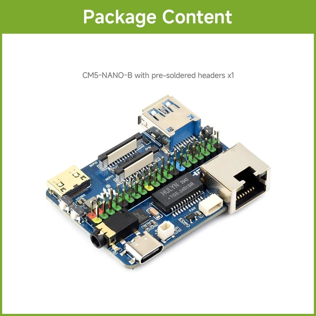 Alt view image 2 of 5 - Waveshare CM5-NANO-B Mini Expansion Board,with pre-soldered Headers | Compatible with Raspberry Pi Compute Module 5,Same Size As The CM5,4K HDMI,USB 3.2,Giga-bit, dual MIPI interfaces