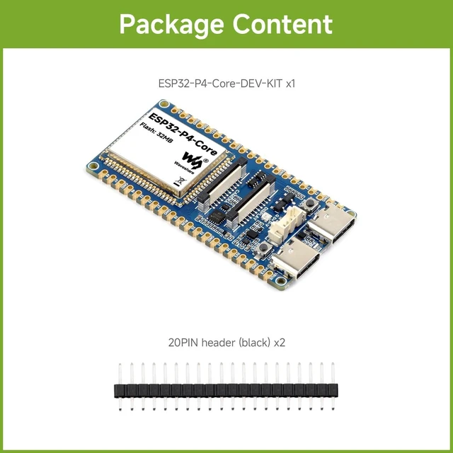 Alt view image 2 of 5 - Waveshare ESP32-P4-Core High-Performance Development Board Based On ESP32-P4, Equipped with RISC-V 32-bit Dual-core and Single-core Processors, Supports USB OTG 2.0 HS