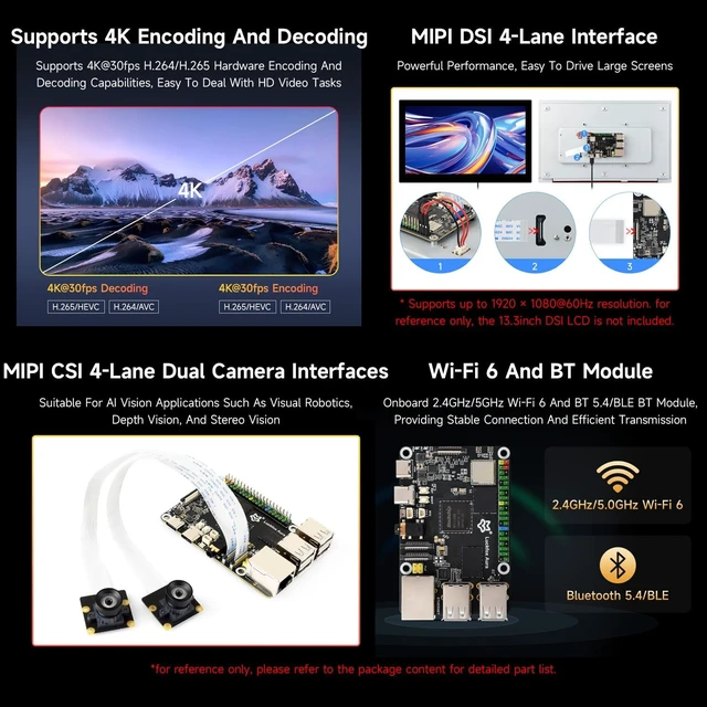 Alt view image 6 of 7 - Waveshare Luckfox Aura High-Performance Linux Development Board, Rockchip RV1126B Quad-Core 1.6GHz Processor, 3 Tops Computing Power, 4K Encoding and Decoding, 4GB RAM, 0GB eMMC Flash