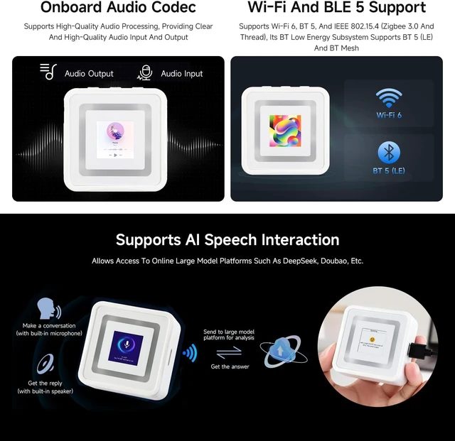 Alt view image 5 of 7 - Waveshare ESP32-C6 0.85inch LCD Display Development Board, RISC-V Single-core Processor, 128 × 128, Supports AI Speech Interaction, Online LLM Platforms, Dual Microphones, Wi-Fi 6 & BLE 5, No Batt