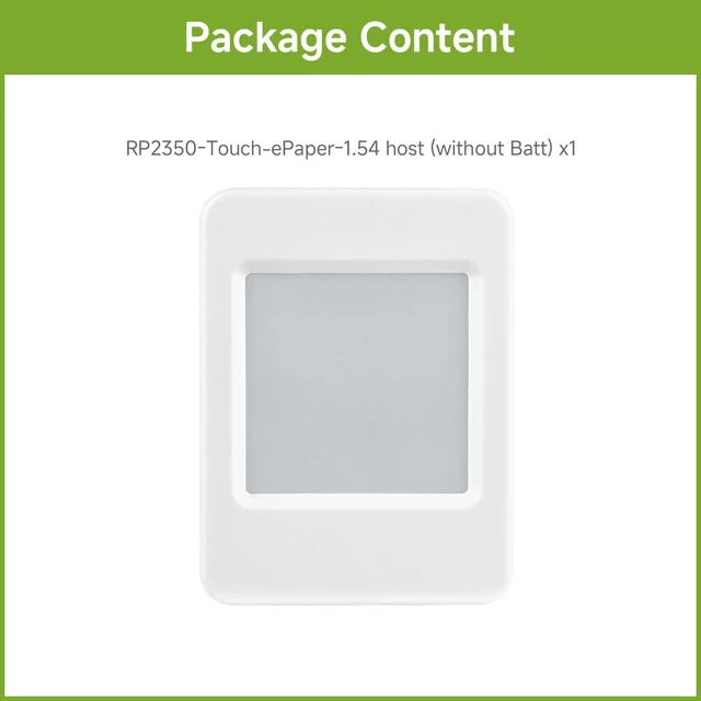 Alt view image 2 of 7 - Waveshare RP2350A 1.54inch E-Paper Display Development Board, 200 × 200 Resolution, Dual-core & Dual-Architecture, 12 × Programmable I/O (PIO) State Machines, with Touch Control, No Batt