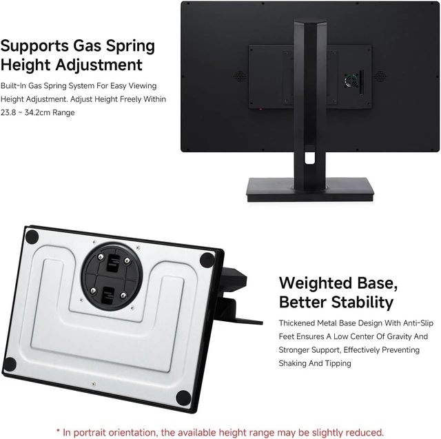 Alt view image 5 of 7 - Waveshare VESA Desktop Monitor Stand for 21.5" ~ 27" Monitors, with 75 × 75/100 × 100 (mm) VESA Mounting Holes, Multi-Angle Adjustable, Weighted Base, and Ergonomic Design