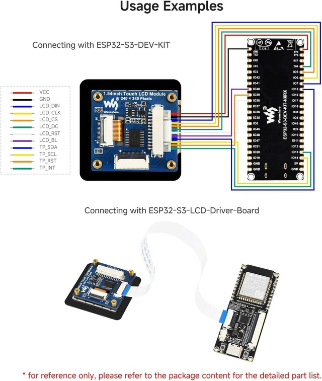 Alt view image 6 of 7 - Waveshare 1.54inch Touch LCD Display Module, 240×240 Resolution, IPS Panel, SPI and I2C Communication interfaces, 262K Display Color
