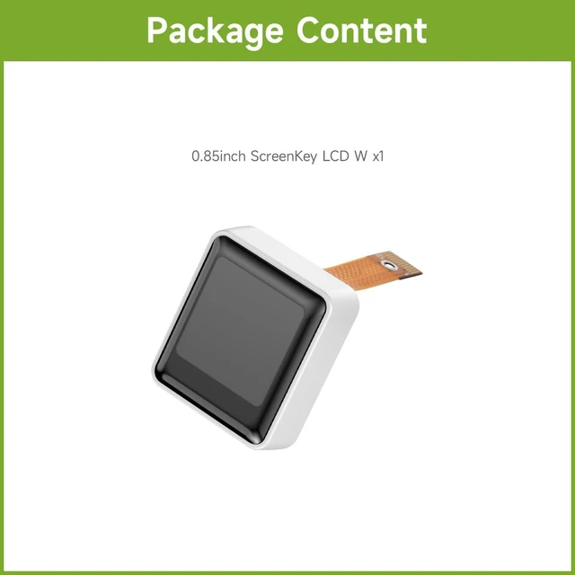 Alt view image 2 of 7 - 0.85inch Mechanical LCD ScreenKey, IPS Panel, 128 × 128 Resolution, 65K Color, SPI Communication Interface, The Keycap Only, White