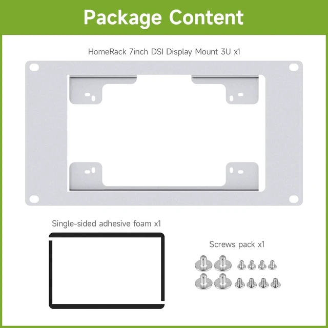 Alt view image 2 of 4 - Waveshare HomeRack 7inch DSI Display Mounting Panel, 3U Mounting Space, Compatible with Official Raspberry Pi 7inch Touch Displays