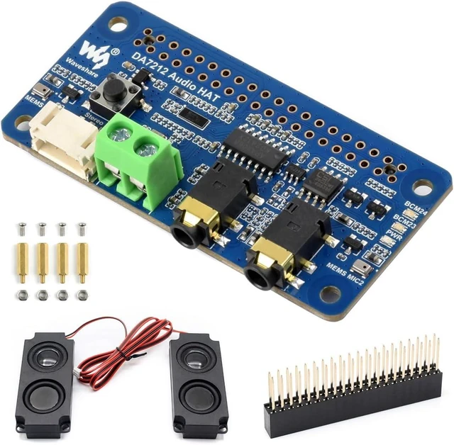 Main image of Waveshare DA7212 I2S Audio Board Compatible with Raspberry Pi Series Boards, Stereo Encoding/Decoding, Onboard Dual Microphones