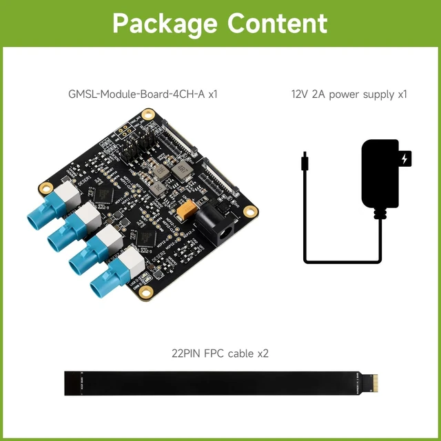 Alt view image 2 of 4 - Waveshare 4-Ch GMSL Camera Adapter Board, Equipped with MAX9296 Deserializer, High-Speed and Low-Latency Serial Transmission, Compatible with Raspberry Pi 5