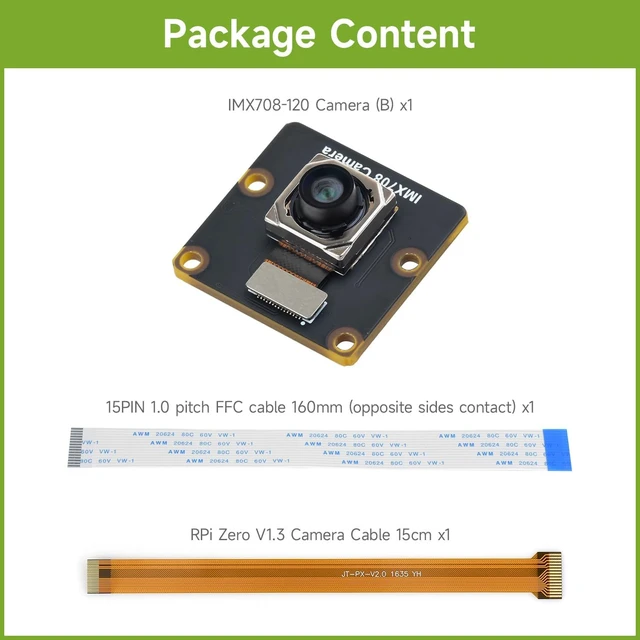 Alt view image 2 of 4 - IMX708 12MP High Resolution Autofocus Camera, 120° FOV, Compatible with Raspberry Pi Series Boards
