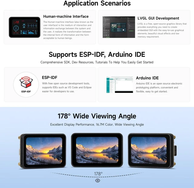 Alt view image 5 of 7 - Waveshare ESP32-C6 1.64inch AMOLED Touch Display Development Board, 280 × 456 Resolution, 16.7M Color, QSPI Interface, Supports Wi-Fi 6 and BLE 5