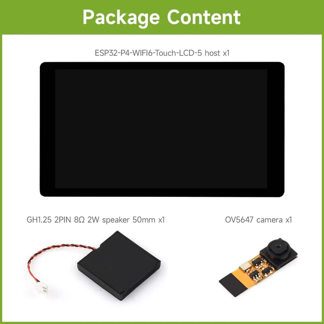 Alt view image 2 of 7 - Waveshare ESP32-P4-WIFI6 5inch Development Board, 720 × 1280 Resolution, 5-Point Touch, Onboard Audio codec chip, Supports Wi-Fi 6 and BLE 5, Comes with OV5647 Camera
