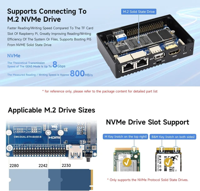 Alt view image 4 of 7 - Waveshare Giga-bit / 2.5G Dual Ethernet Mini-Computer (B), Compatible with Pi CM5, Dual RJ45 Ethernet Ports, Supports 4K Display Output and Dual MIPI Interfaces, Onboard 40Pin GPIO Header