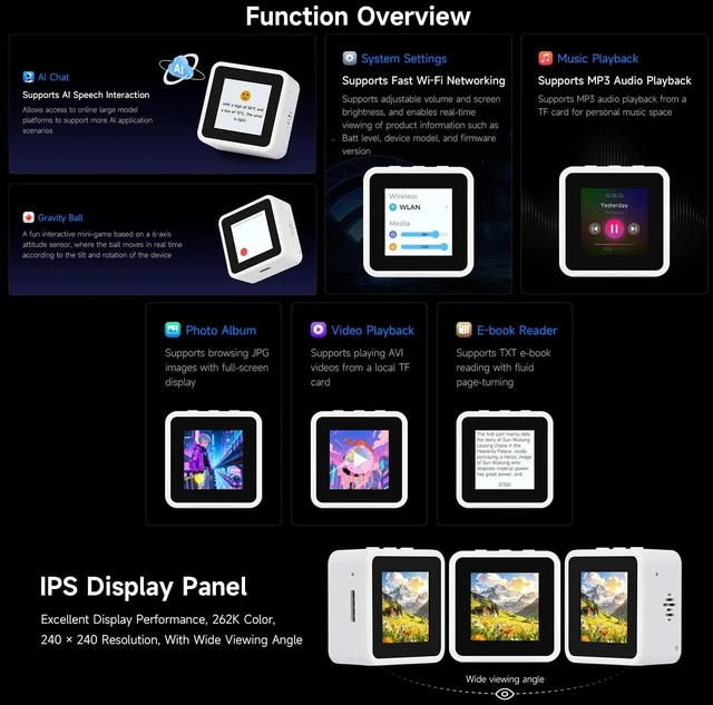 Alt view image 6 of 7 - Waveshare ESP32-S3 1.54inch LCD Display Development Board, 240 × 240 Resolution, 262K Color, Supports Dual Microphones, 2.4GHz Wi-Fi and BLE 5, with Touch Function, no BAT