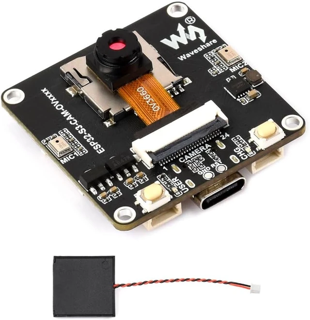 Main image of Waveshare ESP32-S3 AIoT Camera Development Board, Integrated Audio Input and Output Module, Supports Connecting External Display, Image Capture & Recognition and AI Speech Interaction Support, OV3660