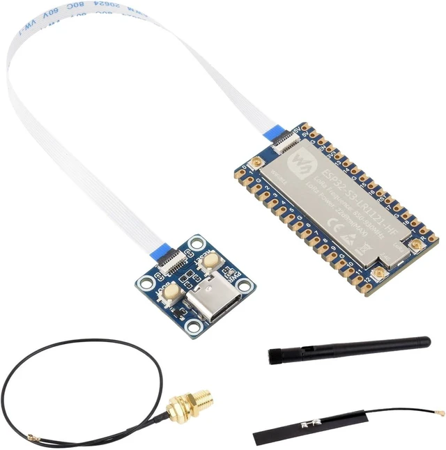 Main image of Waveshare ESP32-S3 LoRa Development Board, Integrates LR1121 Third-Generation RF Chip, Supports Sub-GHz/2.4GHz LoRa Wireless Communication, Comes with USB Type-C Adapter Board+FFC Cable, HF Version