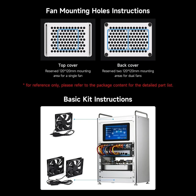 Alt view image 7 of 7 - Waveshare HomeRack 8U Server Cabinet Basic Kit, 10inch Desktop All Aluminum Alloy Rack, High Compatibility