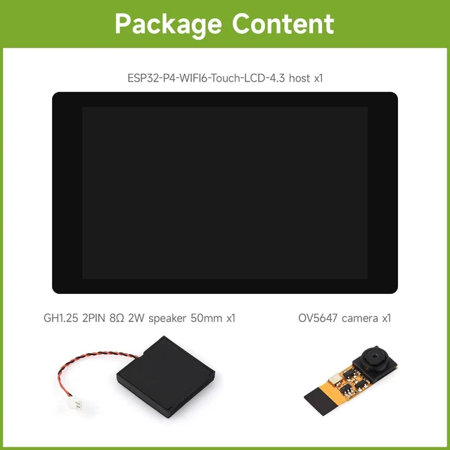 Alt view image 2 of 7 - Waveshare ESP32-P4-WIFI6 4.3inch Development Board, 480 × 800 Resolution, 5-Point Touch, Onboard Audio codec chip, Supports Wi-Fi 6 and BLE 5, with OV5647 Camera