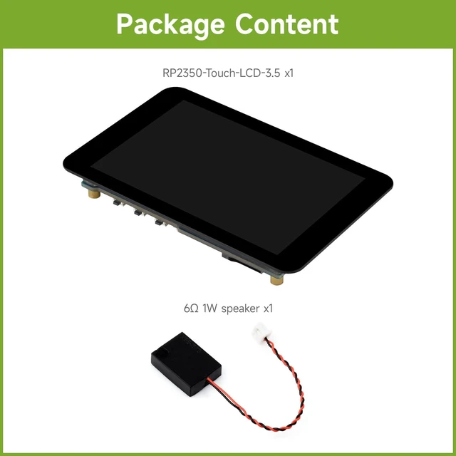 Alt view image 2 of 7 - Waveshare RP2350 3.5inch LCD Display Development Board, 320 × 480 Resolution, 65K Color, Dual-core and Dual-Architecture, Onboard Camera Interface