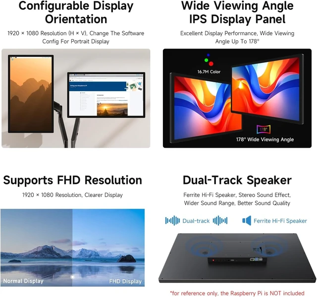Alt view image 5 of 7 - waveshare 27inch Capacitive Touch Monitor, 1920×1080 Full HD, Optical Bonding Toughened Glass Panel, HDMI Display Interface, 10-Point Touch