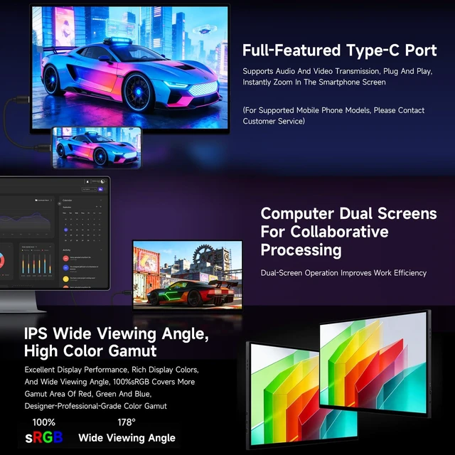 Alt view image 5 of 7 - waveshare Luckfox 16inch 4K Portable Touch Monitor with Magnetic Protective Case, 3840 × 2400 Resolution, HDR 120Hz Refresh Rate, IPS Panel, Optical Bonding, 10-Point Touch
