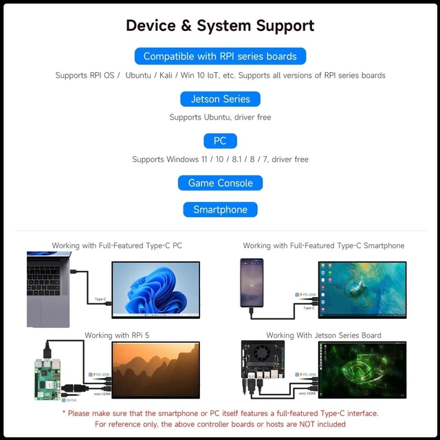 Alt view image 4 of 7 - waveshare Luckfox 16inch 2K Portable Touch Monitor with Magnetic Protective Case, 2560 × 1600 Resolution, HDR 165Hz Refresh Rate, IPS Panel, Optical Bonding, 10-Point Touch