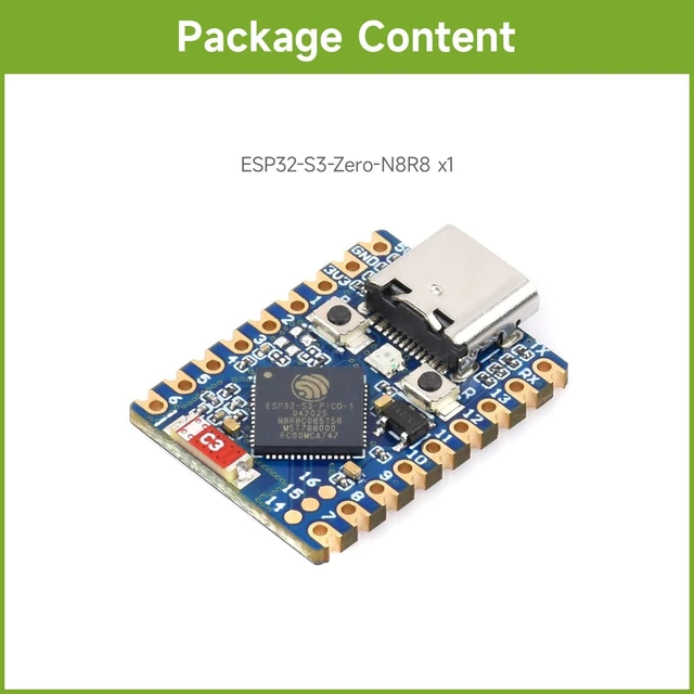 Alt view image 2 of 5 - Waveshare ESP32-S3 Mini Development Board, Based on ESP32-S3 Dual-Core Processor, 240MHz Running Frequency, 2.4GHz Wi-Fi & Bluetooth 5