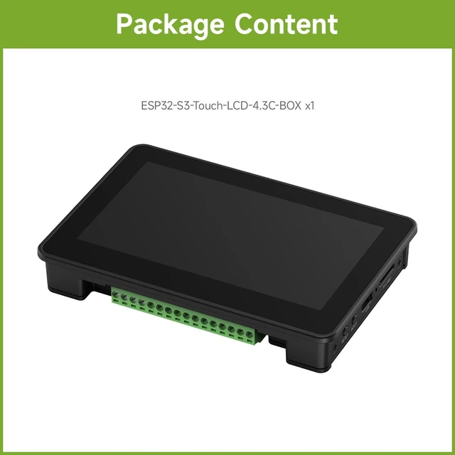 Alt view image 2 of 7 - Waveshare ESP32-S3 4.3inch AI Voice Touch Display Development Board, 800 × 480 Resolution, 5-Point Touch, Dual-MIC Array, Supports 2.4GHz Wi-Fi & BLE 5, with Plastic Case