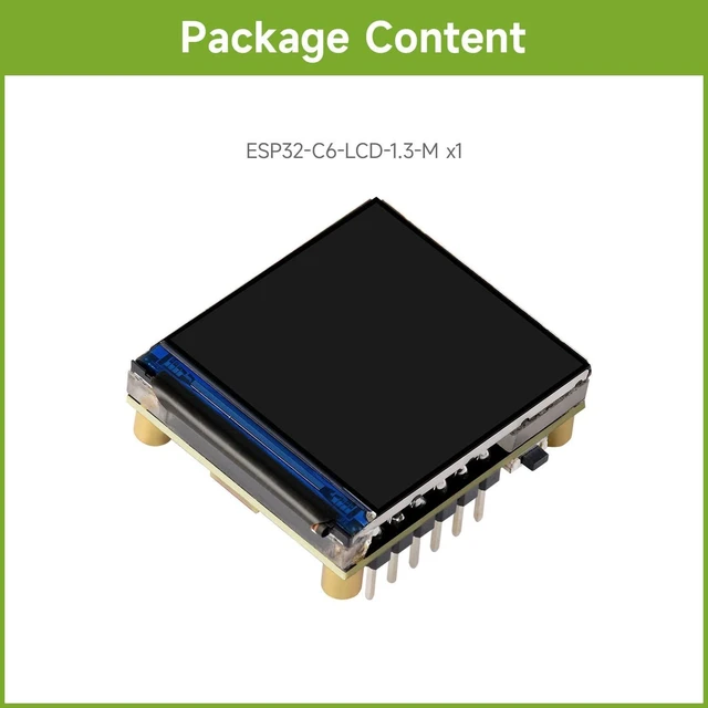 Alt view image 2 of 5 - Waveshare ESP32-C6 1.3inch LCD Display Development Board, 240 × 240 Pixels, 262K Color, Supports Wi-Fi 6 and BLE 5 with Pre-soldered Headers