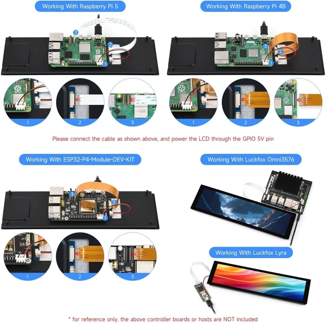 Alt view image 5 of 6 - Waveshare 8.8inch DSI Capacitive Touch Display, IPS Panel, 480 × 1920 Resolution, 10-Point Touch, Supports Backlight Adjustment Via Software