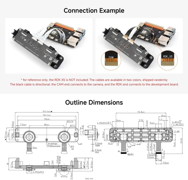 Alt view image 4 of 4 - Waveshare SC132GS Binocular Stereo Camera Module, Global Shutter, 157° DFoV, Dual 1.3MP Cameras, Compatible with RDK X5
